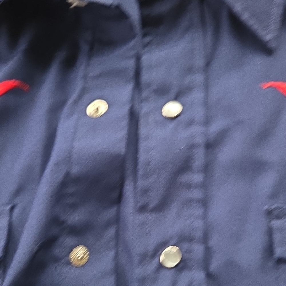 Men's Navy Western Shirt with Red Embroidery Medium Vintage - Picture 5 of 14